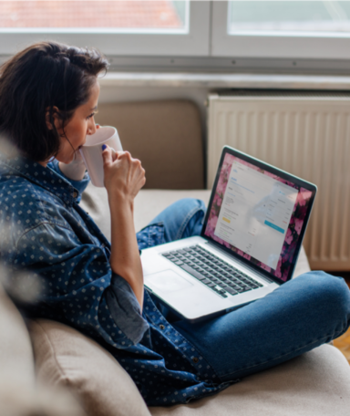 woman viewing e-statement