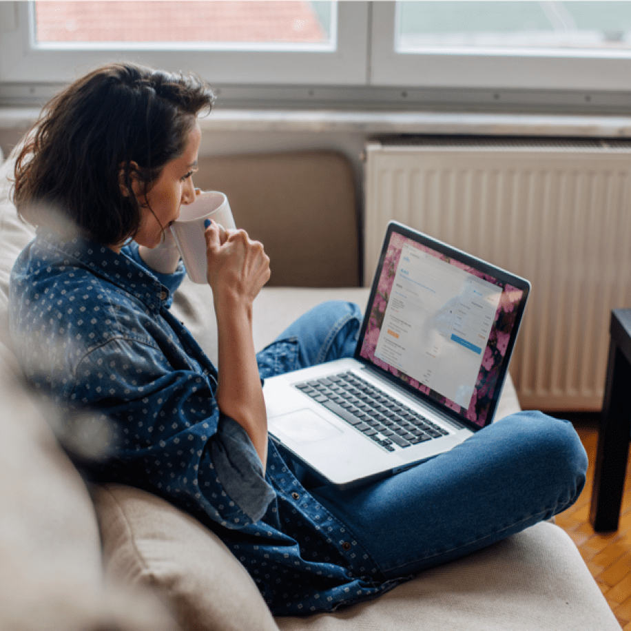 woman viewing e-statement