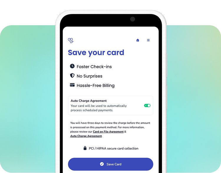 saving card on file on card reader with upfront
